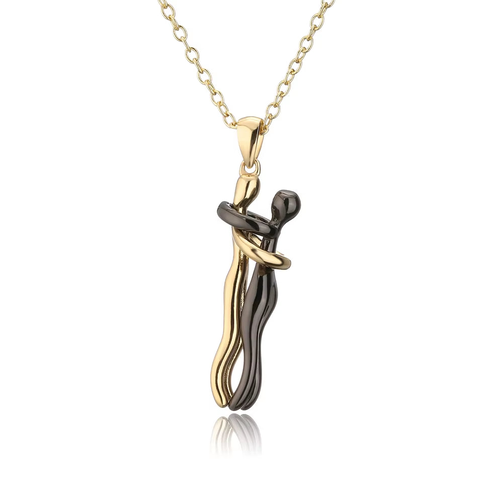 High Quality Gold Color Copper Wedding Jewelry 2022 Fashion Unique Design Women Men Give Me a Hug Necklace Wholesale